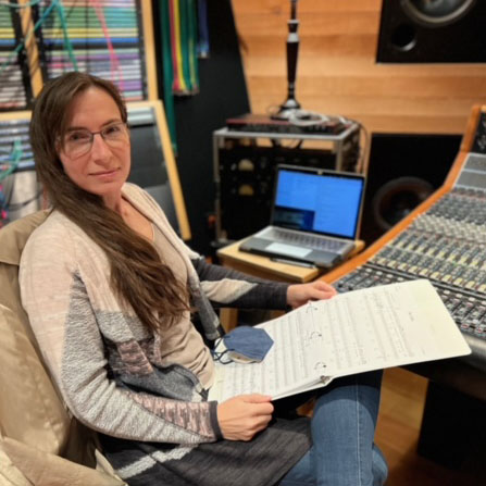 Photo by Amelie Hinman: Shawne Workman, during recording of When We Danced at 25th Street Recording in Oakland California